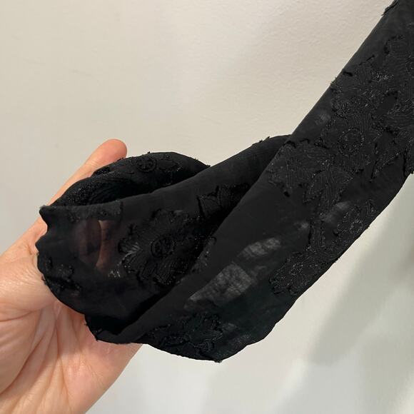 Francesca’s Hillary Lace Corset Long Sleeve Peplum Black Blouse NWT Sz S - Picture 5 of 10